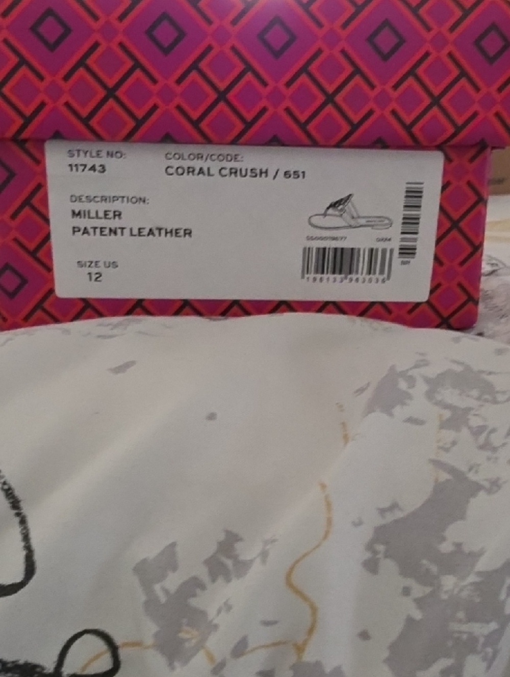 Tory Burch Coral Patent Logo Thong Sandals
